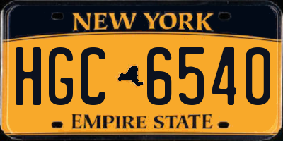 NY license plate HGC6540