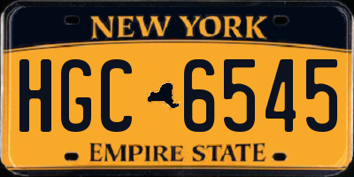 NY license plate HGC6545