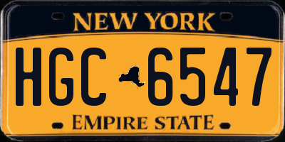 NY license plate HGC6547