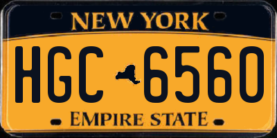 NY license plate HGC6560