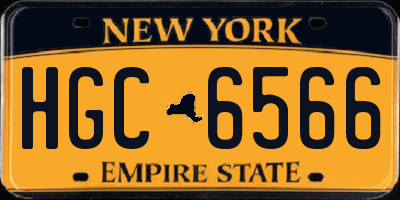 NY license plate HGC6566