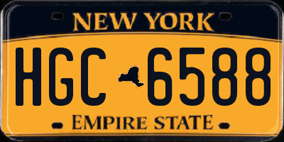 NY license plate HGC6588