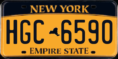NY license plate HGC6590
