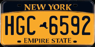 NY license plate HGC6592