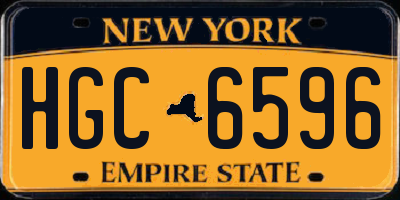 NY license plate HGC6596
