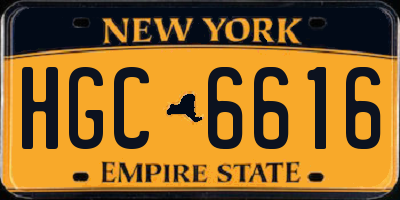 NY license plate HGC6616