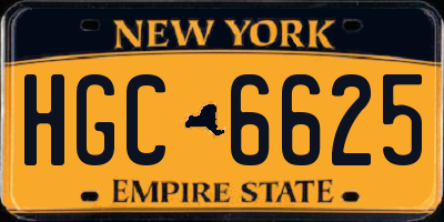 NY license plate HGC6625