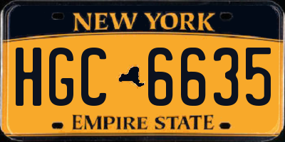 NY license plate HGC6635
