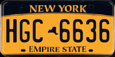 NY license plate HGC6636