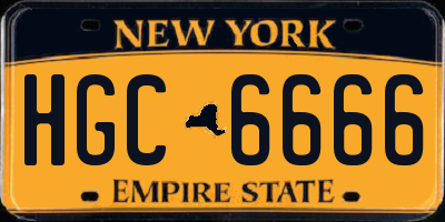 NY license plate HGC6666