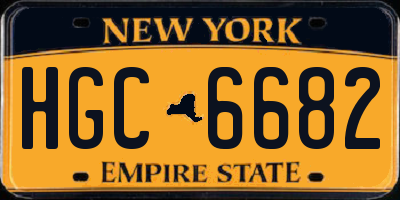 NY license plate HGC6682