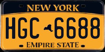 NY license plate HGC6688