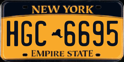 NY license plate HGC6695