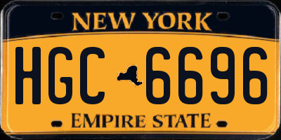 NY license plate HGC6696