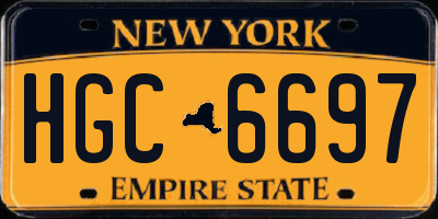 NY license plate HGC6697