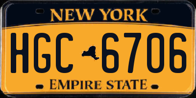 NY license plate HGC6706
