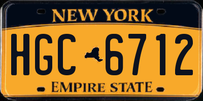 NY license plate HGC6712