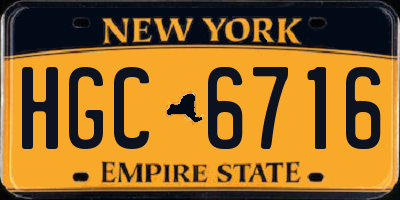 NY license plate HGC6716