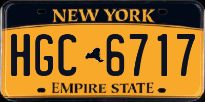NY license plate HGC6717