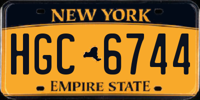NY license plate HGC6744