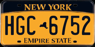 NY license plate HGC6752