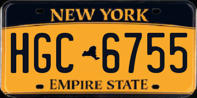 NY license plate HGC6755