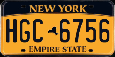 NY license plate HGC6756