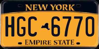 NY license plate HGC6770