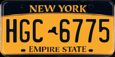 NY license plate HGC6775