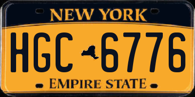 NY license plate HGC6776