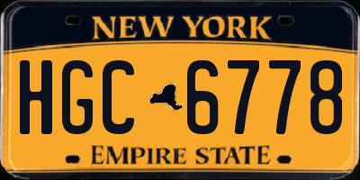 NY license plate HGC6778