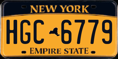 NY license plate HGC6779
