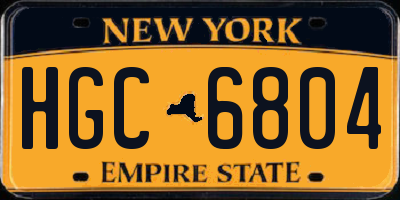 NY license plate HGC6804