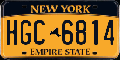 NY license plate HGC6814