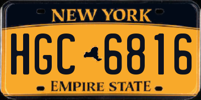 NY license plate HGC6816