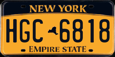 NY license plate HGC6818