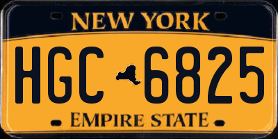 NY license plate HGC6825