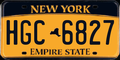 NY license plate HGC6827