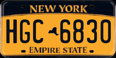NY license plate HGC6830