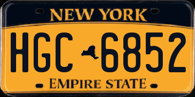 NY license plate HGC6852