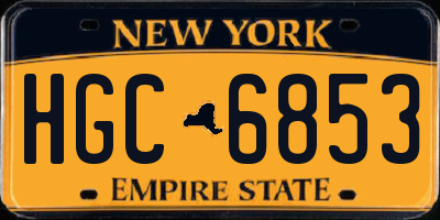 NY license plate HGC6853