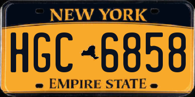 NY license plate HGC6858