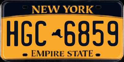 NY license plate HGC6859