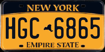 NY license plate HGC6865