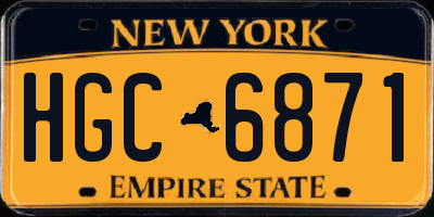 NY license plate HGC6871