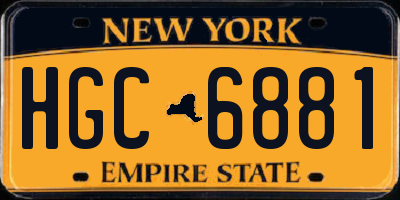 NY license plate HGC6881
