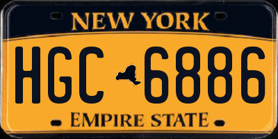 NY license plate HGC6886