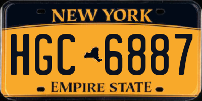 NY license plate HGC6887