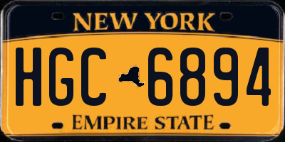 NY license plate HGC6894