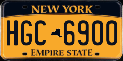 NY license plate HGC6900